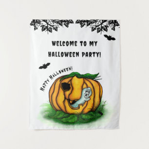 De geest van Halloween, Bat, Ghost en Spider Wandkleed