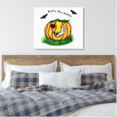 De Geest van Halloween, Vleermuis, Geest en Spin Canvas Afdruk (Insitu (Slaapkamer))