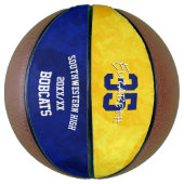 de geest van het team van blauwe gouden meisjes basketbal (Verticaal)