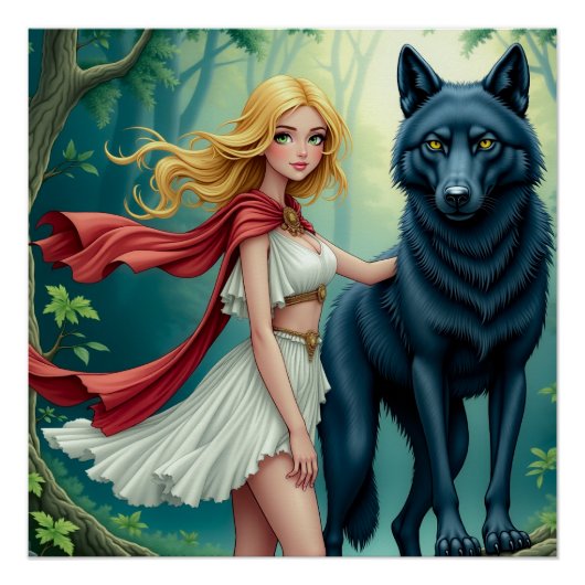 De Geest van het Woud: Harmonie met de Wolf Perfect Poster (Voorkant)