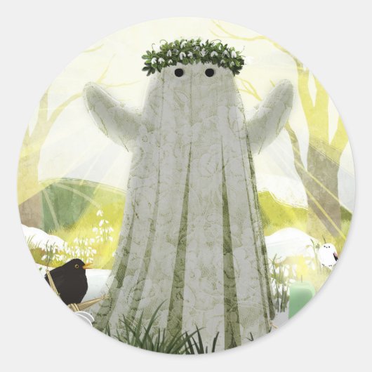 De Geest Van Imbolc Ronde Sticker (Voorkant)