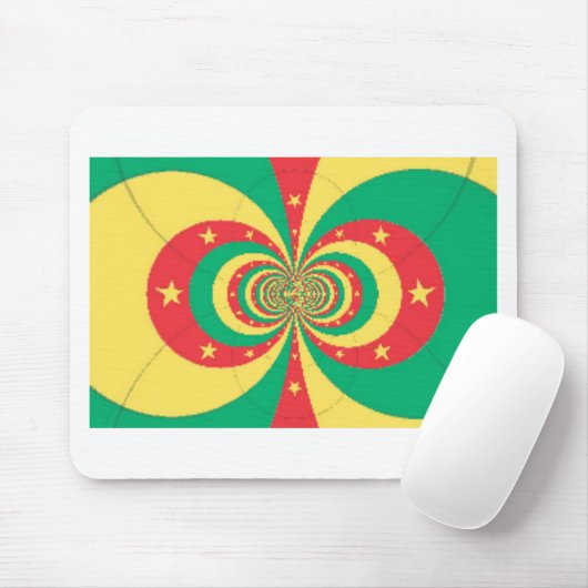 De geest van Kameroen: Ontembare Leeuwen Vlag Kuns Muismat (Met muis)