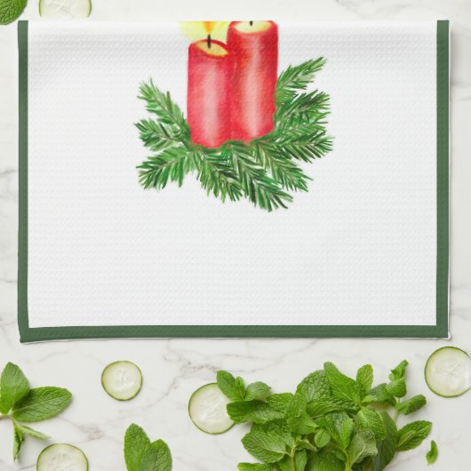 De geest van kerstkaarsen houden van vrede en vreu theedoek (Gevouwen)