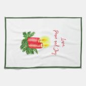 De geest van kerstkaarsen houden van vrede en vreu theedoek (Horizontaal)