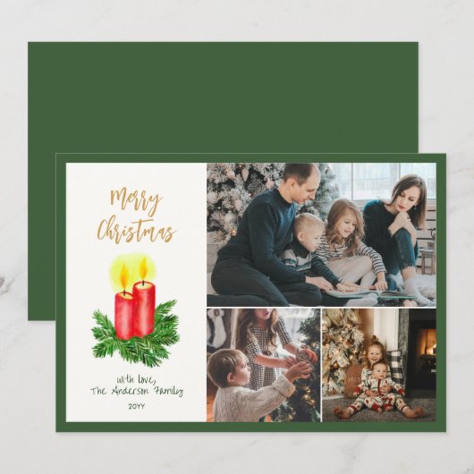 De Geest van Kerstmis Advent Kaarsen 3 Foto Feestdagenkaart (Voorkant / Achterkant)