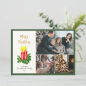 De Geest van Kerstmis Advent Kaarsen 3 Foto Feestdagenkaart (Staand voorkant)