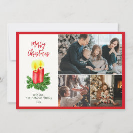 De Geest van Kerstmis Advent Kaarsen 3 Foto Rood Feestdagenkaart