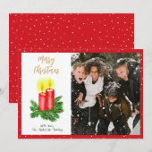 De geest van Kerstmis Advent Kaarsen Foto Feestdagenkaart (Voorkant / Achterkant)