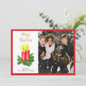 De geest van Kerstmis Advent Kaarsen Foto Feestdagenkaart (Staand voorkant)