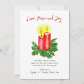 De Geest van Kerstmis Advent Kaarsen Vrede en vreu Feestdagenkaart (Voorkant)