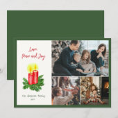 De Geest van Kerstmis Liefde Vrede & Joy 3 Foto Feestdagenkaart (Voorkant / Achterkant)