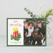 De Geest van Kerstmis Liefde Vrede & Joy Foto Feestdagenkaart (Staand voorkant)