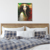 De Geest van Kerstmis Mooie Vrouw Canvas Afdruk (Insitu (Slaapkamer))