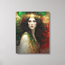 De Geest van Kerstmis Mooie Vrouw Canvas Afdruk