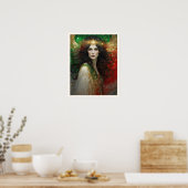 De Geest van Kerstmis Mooie Vrouw Poster (Keuken)