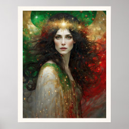 De Geest van Kerstmis Mooie Vrouw Poster