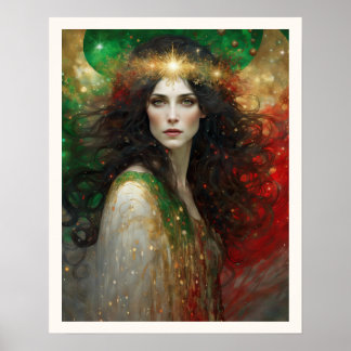 De Geest van Kerstmis Mooie Vrouw Poster