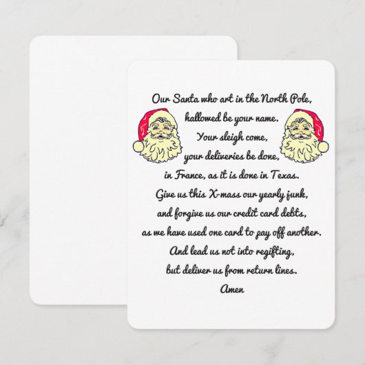 De Geest van Kerstmis satire Bedankkaart (Voorkant / Achterkant)