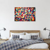 De geest van muziek en podiumkunsten overbrengen canvas afdruk (Insitu (Slaapkamer))