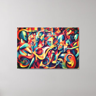 De geest van muziek en podiumkunsten overbrengen canvas afdruk