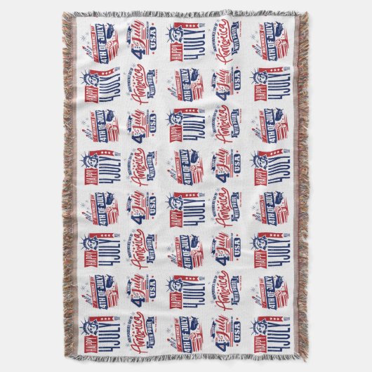 De geest van onafhankelijkheid op 4 juli deken (Voorkant Verticaal)