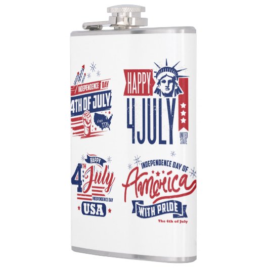 De geest van onafhankelijkheid op 4 juli heupfles (Links)