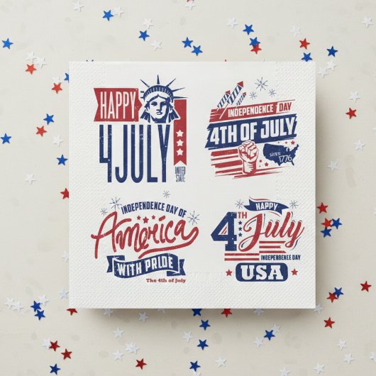 De geest van onafhankelijkheid op 4 juli servet