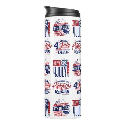 De geest van onafhankelijkheid op 4 juli thermosbeker (Geroteerd rechts)