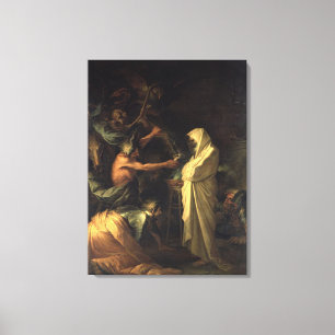 De geest van Samuel die naar Saul schijnt in het u Canvas Afdruk