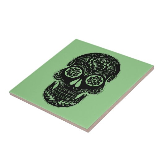 De geest van traditie en kunst - Sugar Skull Tegeltje (Zijkant)