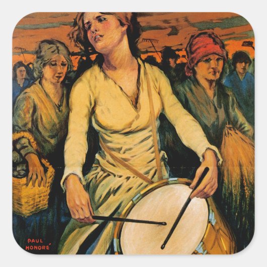 De geest van vrouwenkracht vierkante sticker (Voorkant)