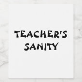 De geestelijke gezondheid van de leerkracht wijn etiket (Enkel label)