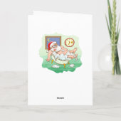 De geëxtrudeerde Kerstman die een bad neemt na de Feestdagen Kaart (Achterkant)