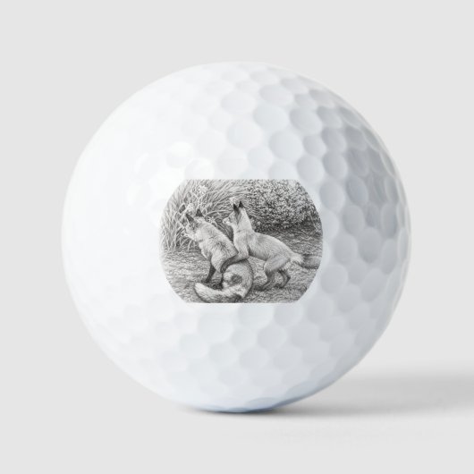 De Gefluisterde Done Vos Sketch Golfbal Golfballen (Voorkant)