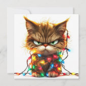 De gefrustreerde vakantiekat kerstkaart (Voorkant)