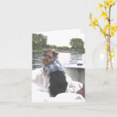 De Gegaane Visserij van Yorkie Notecard Kaart (Gele Bloem)