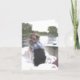 De Gegaane Visserij van Yorkie Notecard Kaart