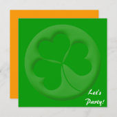 De gegraveerde Shamrock Invitation Sjabloon Kaart (Voorkant / Achterkant)