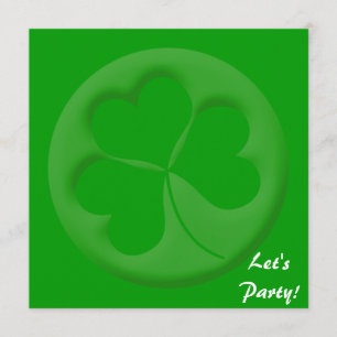 De gegraveerde Shamrock Invitation Sjabloon Kaart