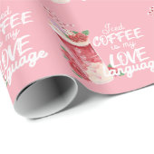 De gehakte koffie is mijn liefdeslichtroze omslagp cadeaupapier (Rol Hoek)