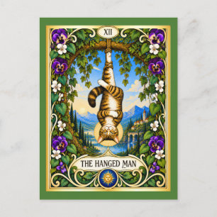 De Gehangen Man Kat Tarot - Een Nieuw Perspectief Briefkaart