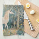 De Geheime Eenhoorn van Fluisterende Bossen Theedoek (Quarter Fold)