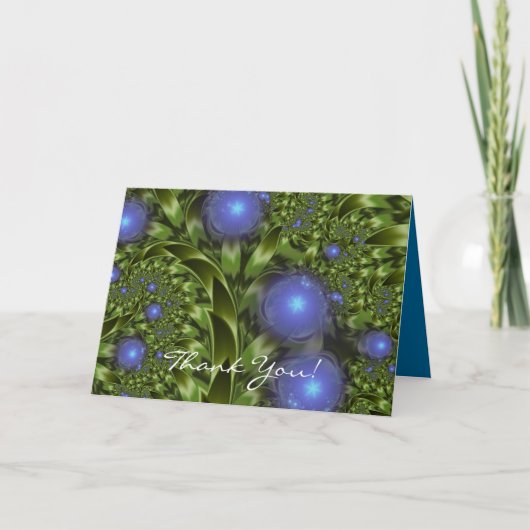 De geheime Garden Blue Flowers Card Bedankkaart (Voorkant)