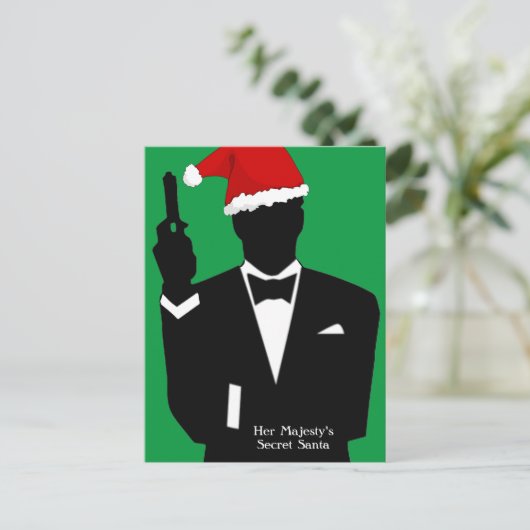 De geheime kerstman van Hare Majesteit Feestdagenkaart (Staand voorkant)