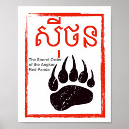 De geheime orde van de Logo van Angkor Red Panda Poster