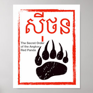 De geheime orde van de Logo van Angkor Red Panda Poster