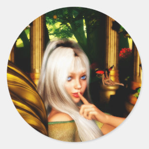 De geheime Tempel van de Fee in het Bos Ronde Sticker