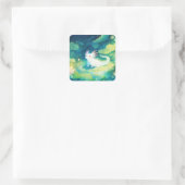 De geheime tuin van Axolotl Vierkante Sticker (Tas)