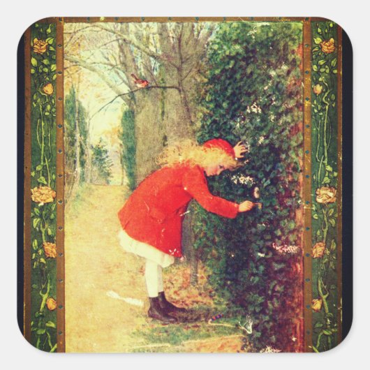 De geheime tuin | vierkante sticker (Voorkant)