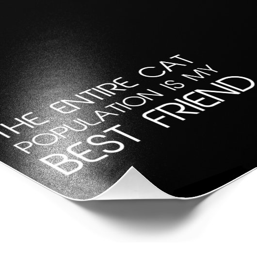 De gehele kattenpopulatie is mijn beste vriend foto afdruk (Hoek)